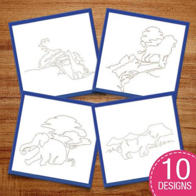 Picture of SERENGETI QUILT OUTLINE PACK Embroidery Design Pack