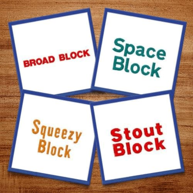 Picture of Block Fonts I Embroidery Font Pack
