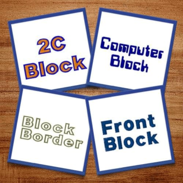 Picture of Block Fonts II Embroidery Font Pack