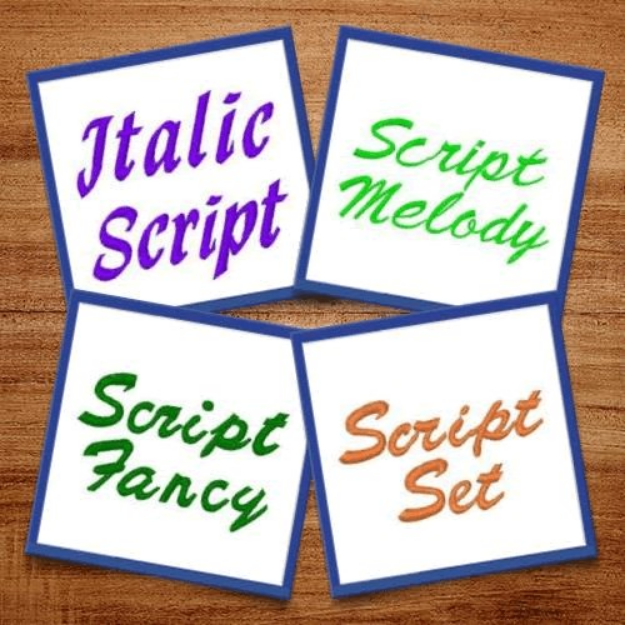 Picture of Script  Fonts I Embroidery Font Pack