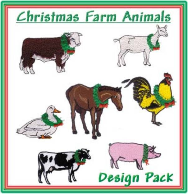 Picture of Christmas Farm Animals Pack Embroidery Collection