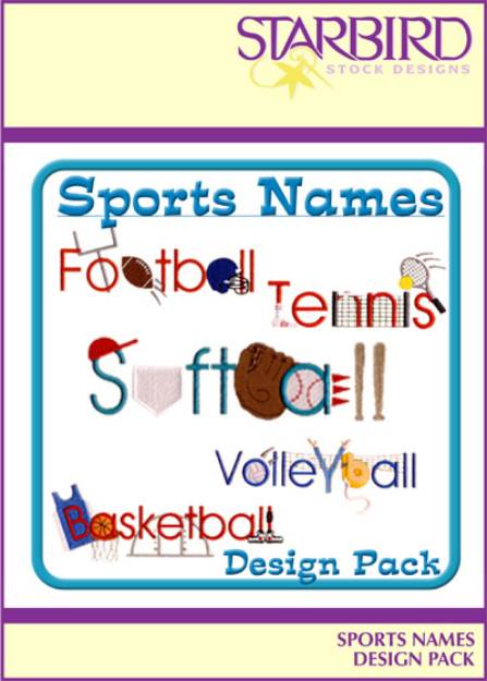 Picture of Sports Names Design Pack Embroidery Collection