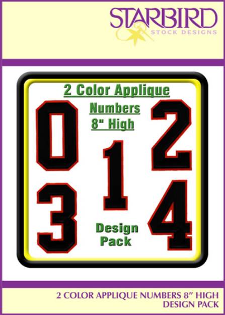 Picture of 2 Color Appliqué Numbers Embroidery Collection