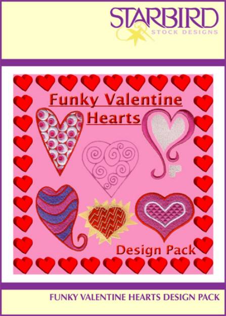 Picture of Funky Valentine Hearts Pack Embroidery Collection