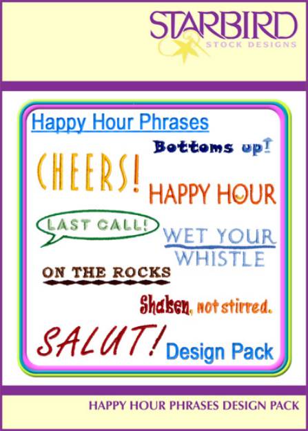 Picture of Happy Hour Phrases Collection Embroidery Collection