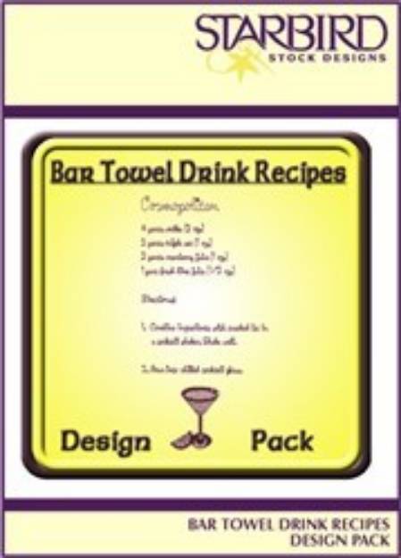 Picture of Bar Towel Drink Recipes  Embroidery Collection