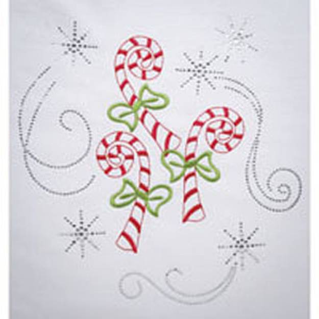 Picture of Crystal Candy Canes Embroidery Designs CD