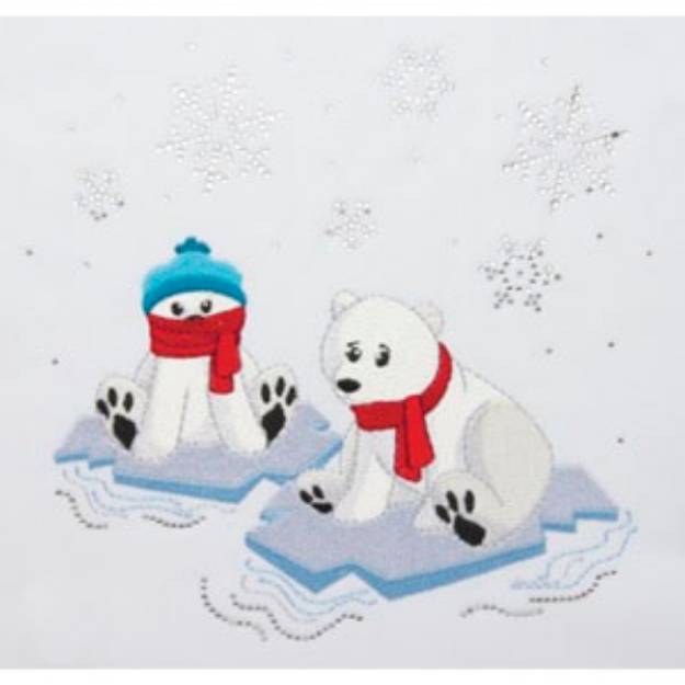 Picture of FLOATING POLAR BEARS Embroidery Designs CD