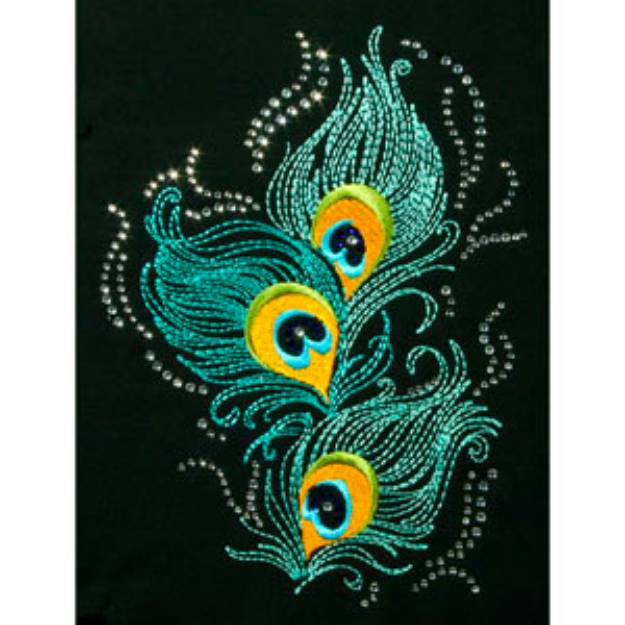 Picture of PEACOCK FEATHER SCROLL Embroidery Designs CD