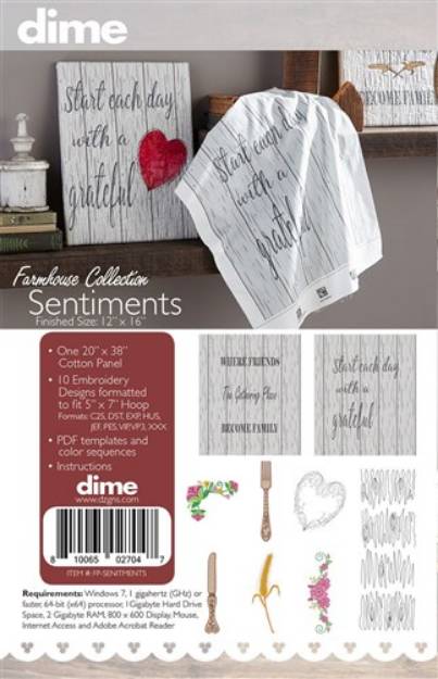 Picture of Farmhouse Collection Sentiments Embroidery Designs CD