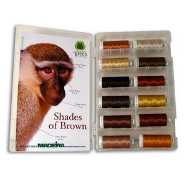 Picture of Madeira Classic Rayon Brown Shade Kit Embroidery Threads