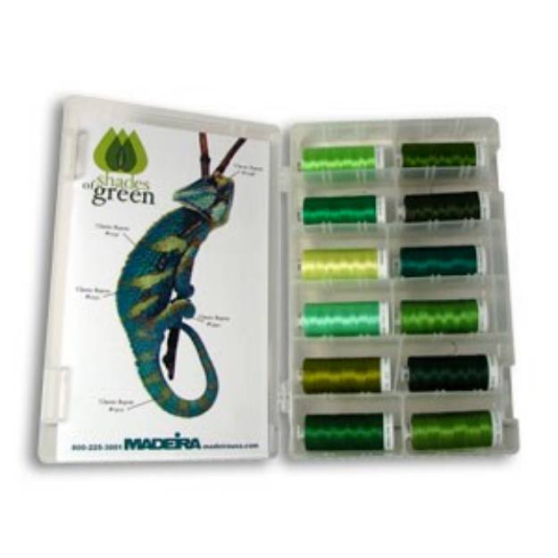 Picture of Madeira Classic Rayon Green Shade Kit Embroidery Threads