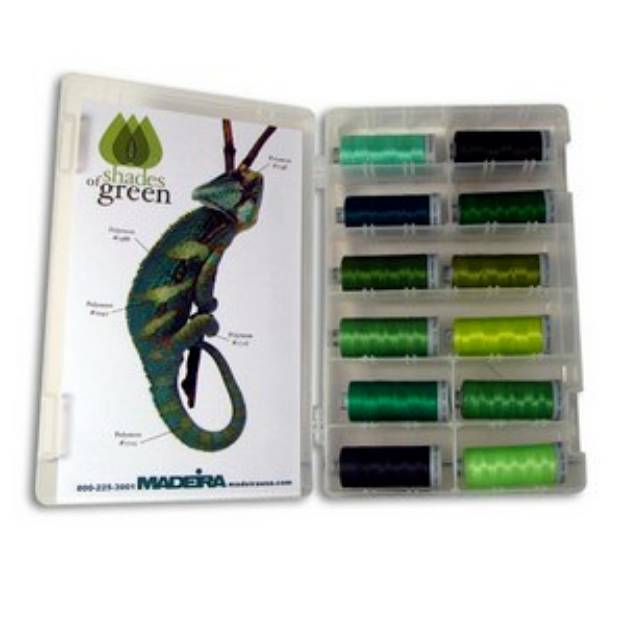 Picture of Madeira Polyneon Green Shade Kit Embroidery Threads