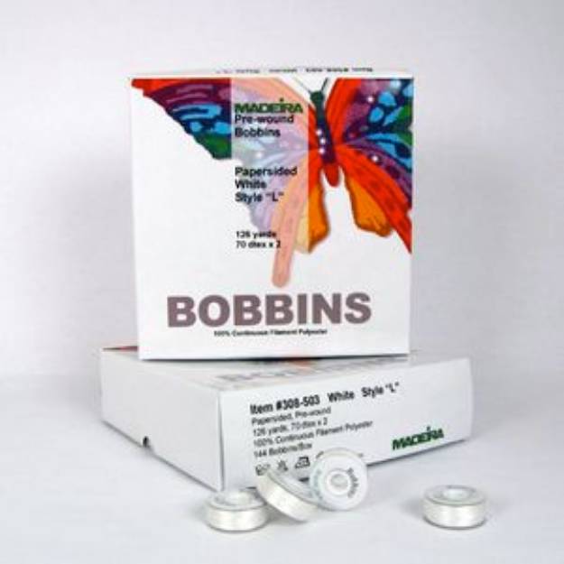 Picture of Madeira White Elite Style-L Bobbins Embroidery Bobbins