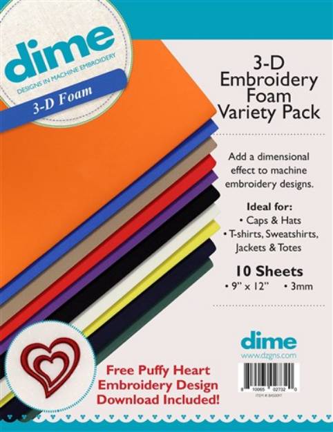 Picture of 3-D Embroidery Foam Variety Pack Embroidery Blanks & Notions