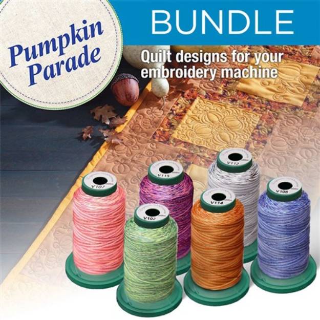 Picture of Pumpkin Parade + Holiday Medley Thread Bundle Embroidery Threads