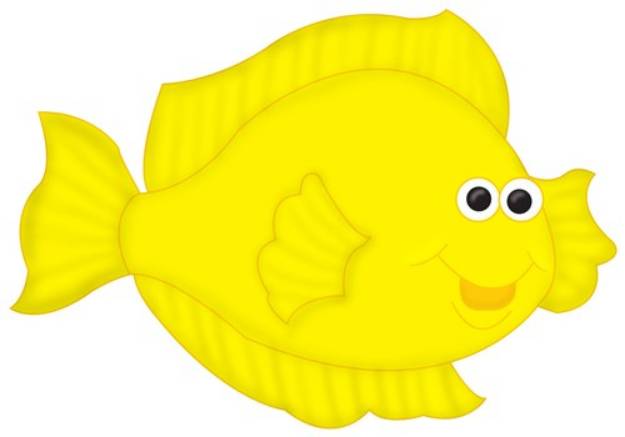 Picture of Yellow Cartoon Fish SVG File