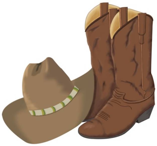Picture of Cowboy Boots and Hat SVG File