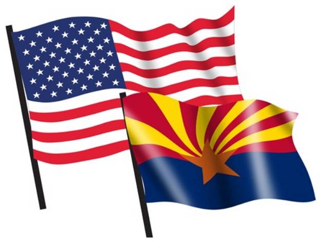 Picture of U. S. and Arizona Flags SVG File