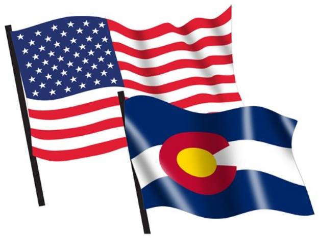 Picture of U. S. and Colorado Flags SVG File