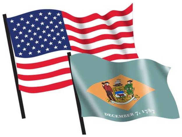 Picture of U. S. and Delaware Flags SVG File