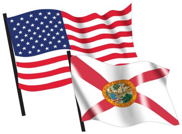Picture of U. S. and Florida Flags SVG File