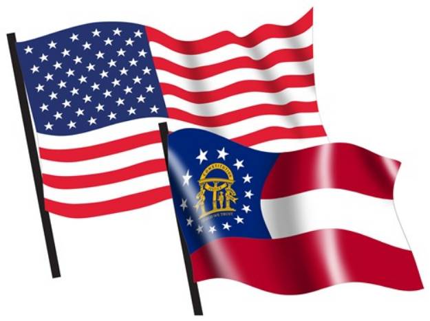 Picture of U. S. and Georgia Flags SVG File
