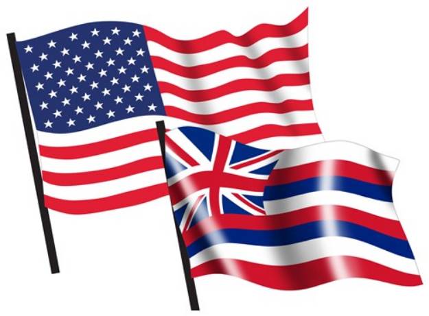 Picture of U. S. and Hawaii Flags SVG File