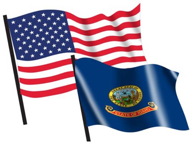 Picture of U. S. and Idaho Flags SVG File
