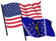 Picture of U. S. and Indiana Flags SVG File
