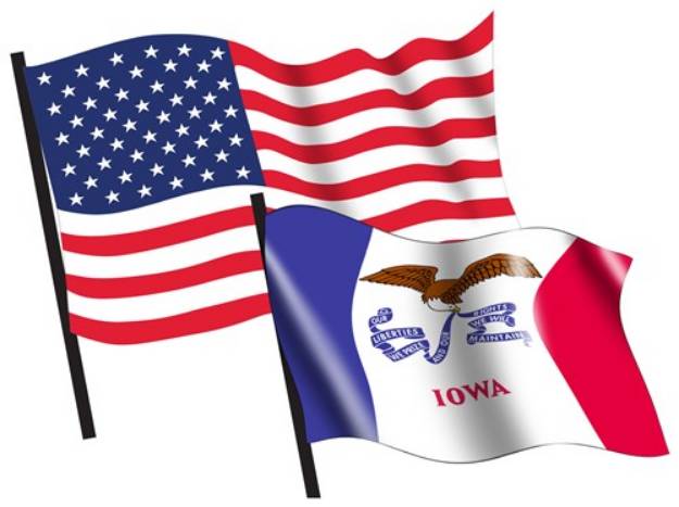 Picture of U. S. and Iowa Flags SVG File