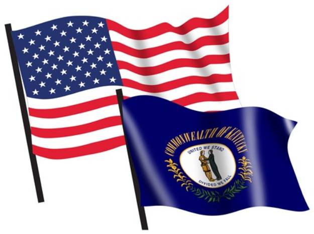 Picture of U. S. and Kentucky Flags SVG File