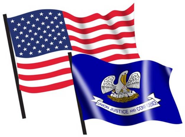 Picture of U. S. and Louisiana Flags SVG File
