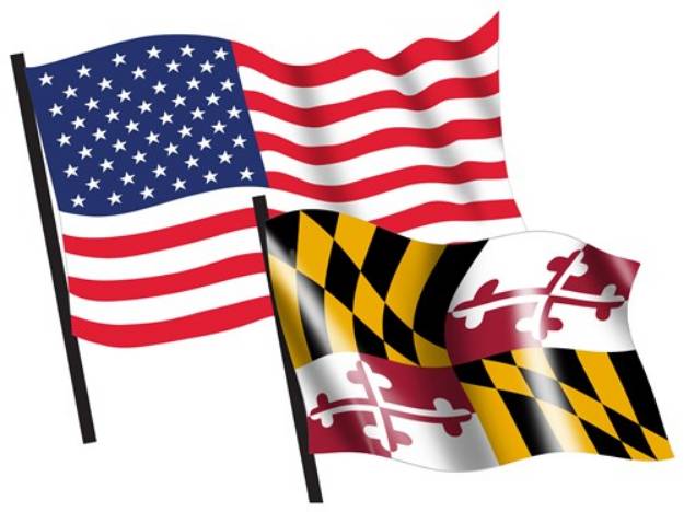Picture of U. S. and Maryland Flags SVG File