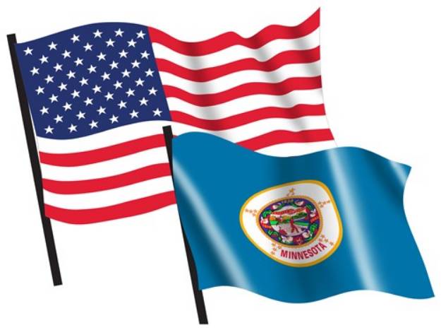 Picture of U. S. and Minnesota Flags SVG File