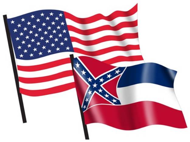 Picture of U. S. and Mississippi Flags SVG File