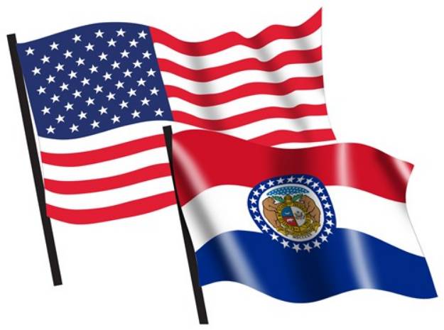 Picture of U. S. and Missouri Flags SVG File