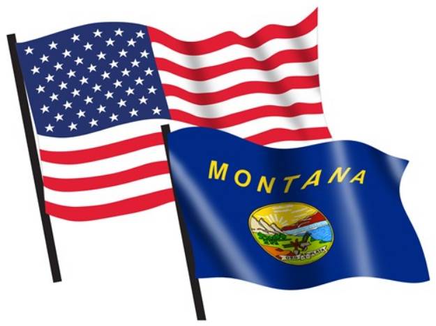 Picture of U. S. and Montana Flags SVG File