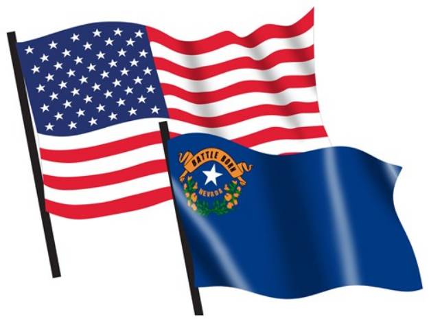 Picture of U. S. and Nevada Flags SVG File