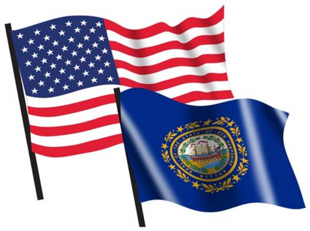 Picture of U. S. and New Hampshire Flags SVG File