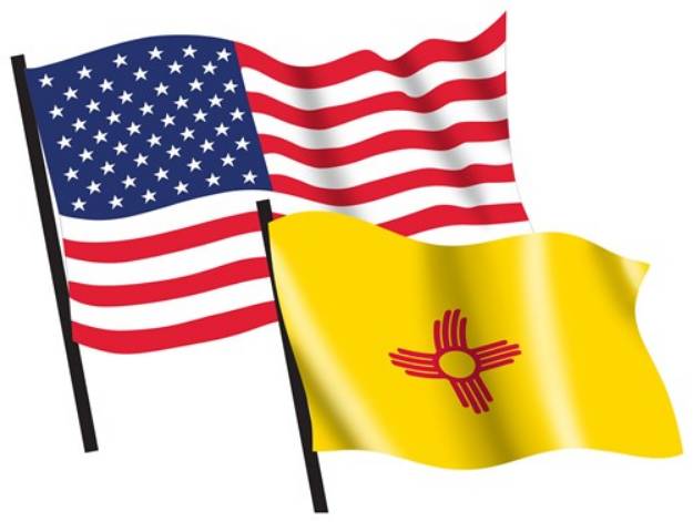 Picture of U. S. and New Mexico Flags SVG File