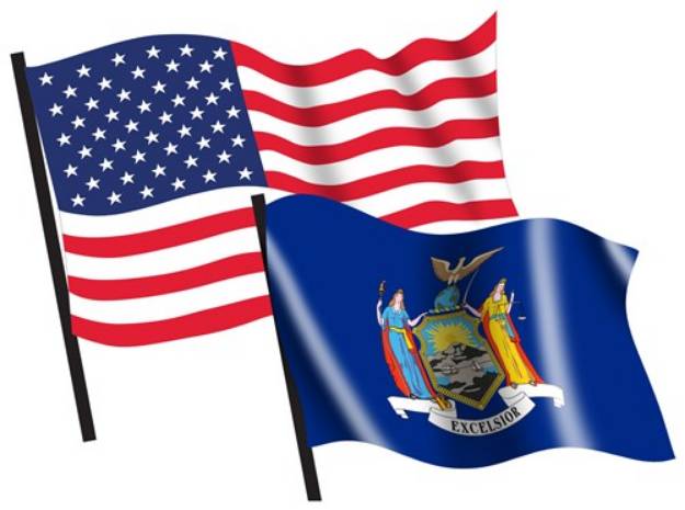 Picture of U. S. and New York Flags SVG File