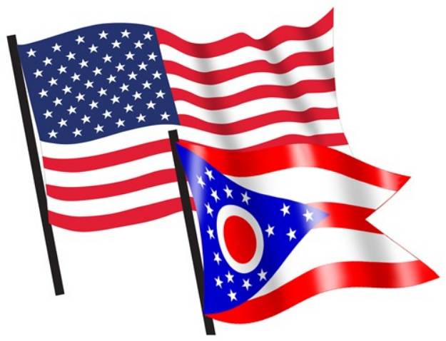 Picture of U. S . and Ohio Flags SVG File