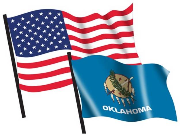 Picture of U. S. and Oklahoma Flags SVG File