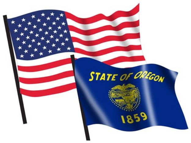 Picture of U. S. and Oregon Flags SVG File