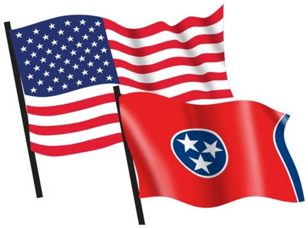 Picture of U. S. and  Tennessee Flags SVG File
