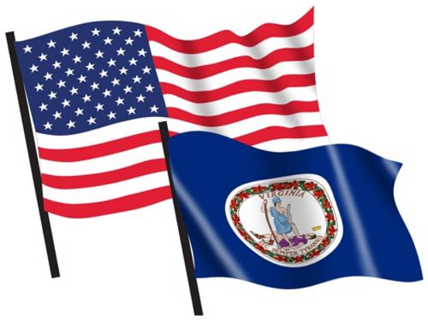 Picture of U. S. and Virginia Flags SVG File