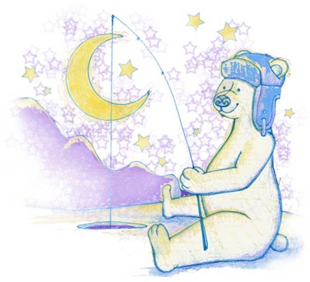 Picture of Ice Fishing Bear SVG File