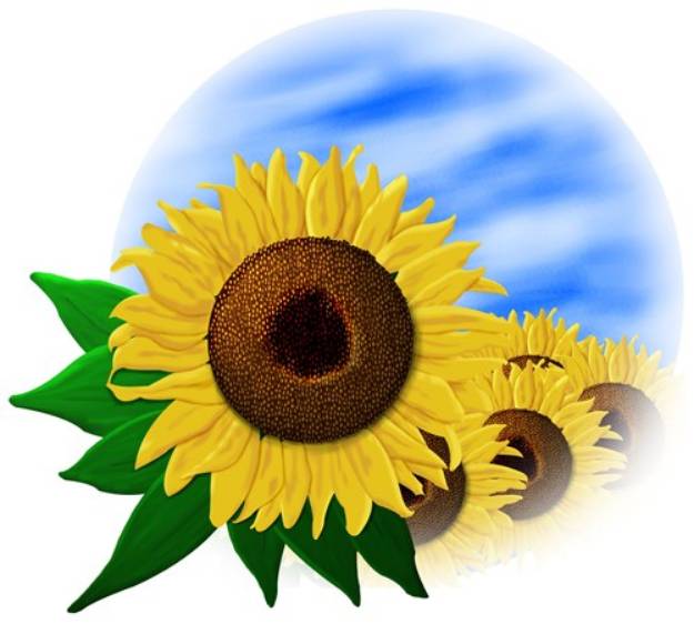 Picture of Sunflower Scene SVG File