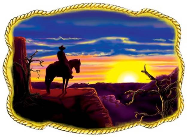 Picture of Cowboy Sunset SVG File